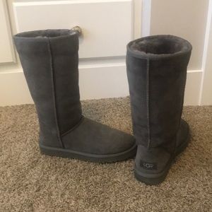 Tall grey UGG boots